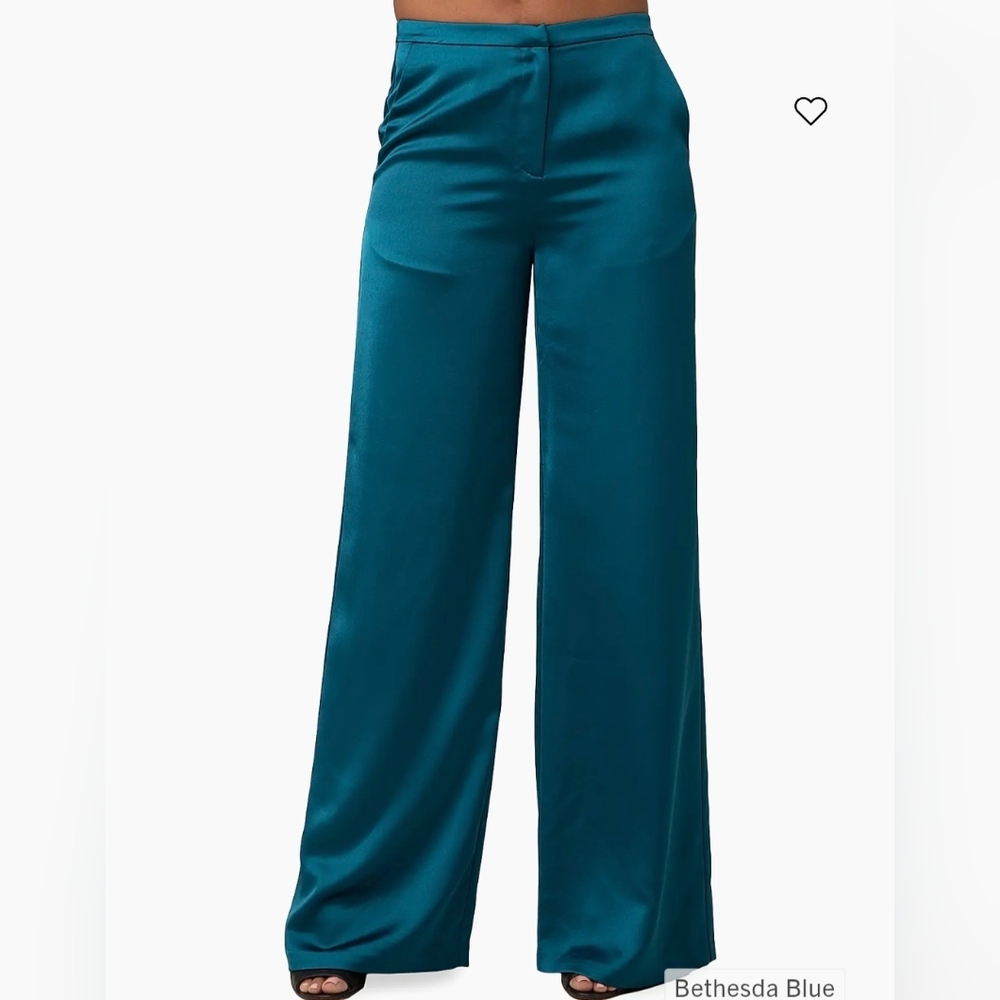NWT Trina Turk, Nolita Wide Bethesda Blue Wide-Leg Pants, Size 12